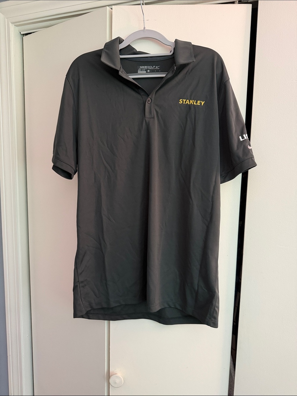 Stanley Men's Black Polo with Yellow Logo